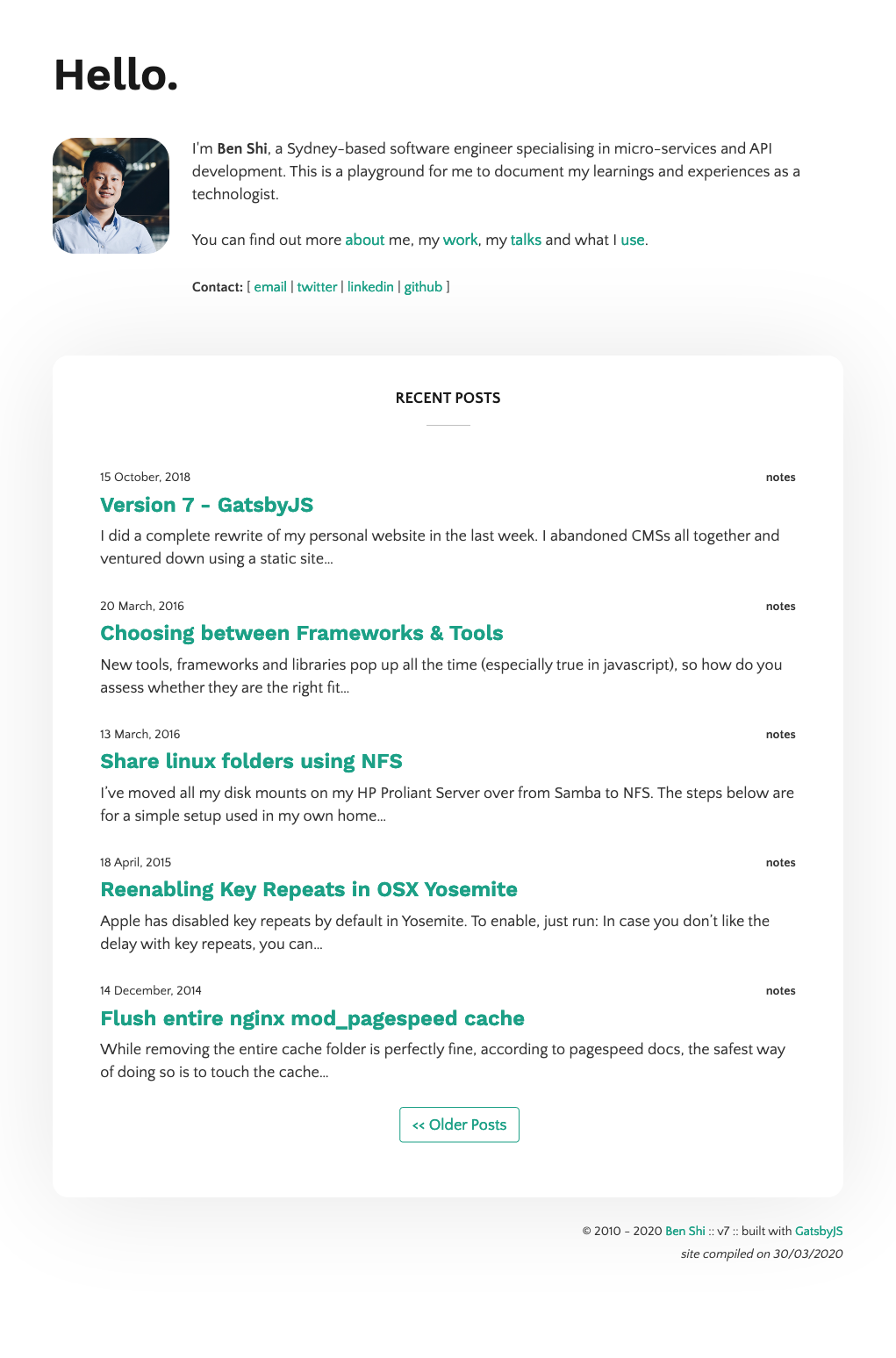 Ben Shi's Website v7